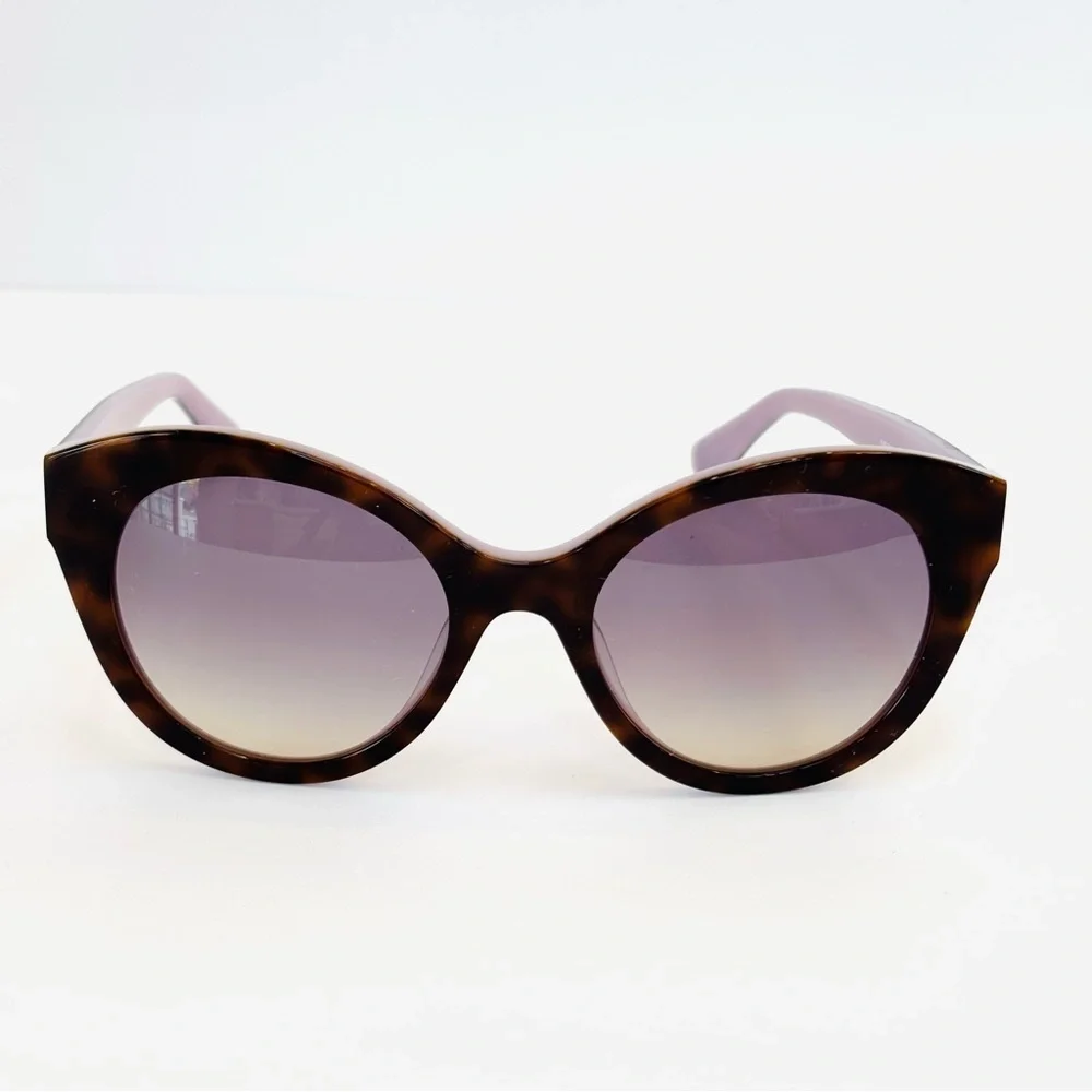 Kate Spade Karleigh/S 51mm Cat Eye Tortoise Sunglasses Havana/Plum New with case